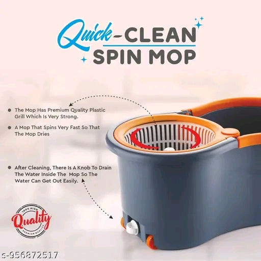 Mops with Bucket Mop set with 2 Absorber mop with bucket for floor cleani...
