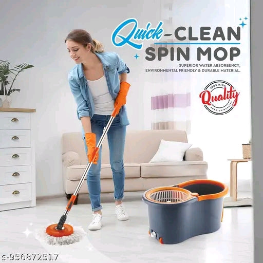 Mops with Bucket Mop set with 2 Absorber mop with bucket for floor cleani...