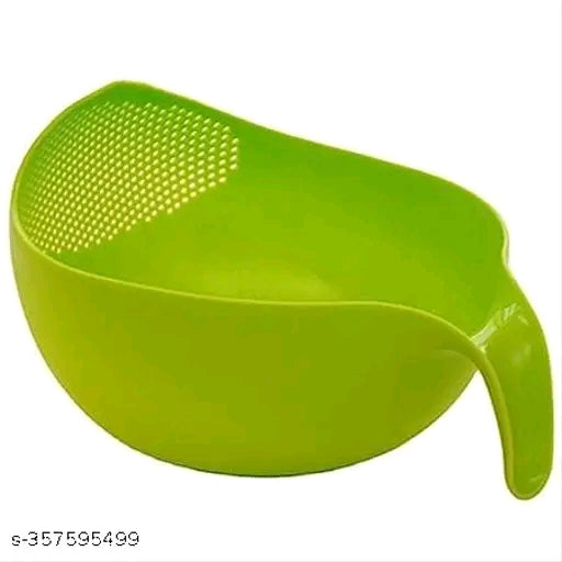 Rice & Fruits Washing Bowl with Handle (Pack Of 1, Green